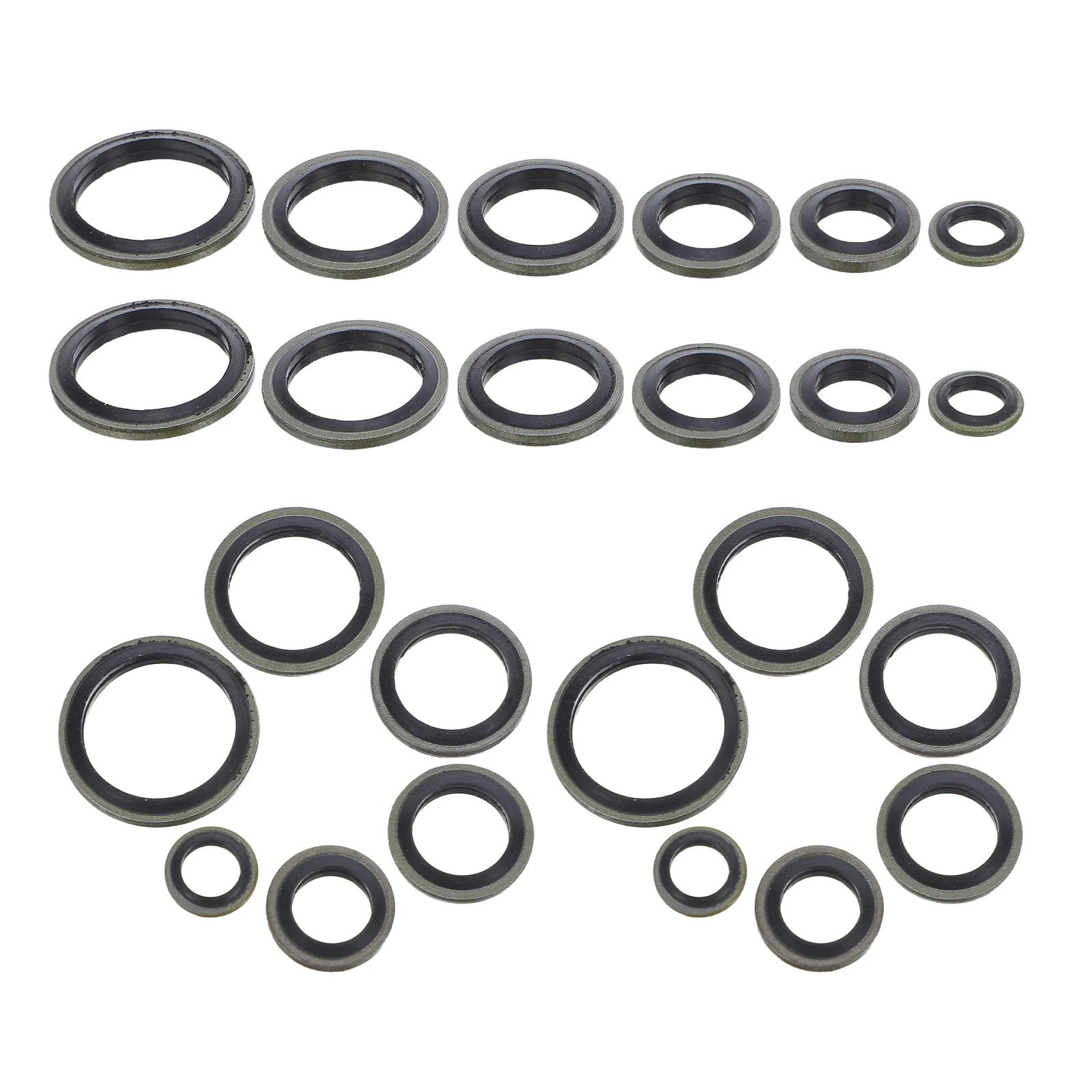 

100pcs Hydraulic Sealing Rings Water Gaskets Washers Carbon Steel Replacement Kit Universal Seal Assortment Rubber Seals For