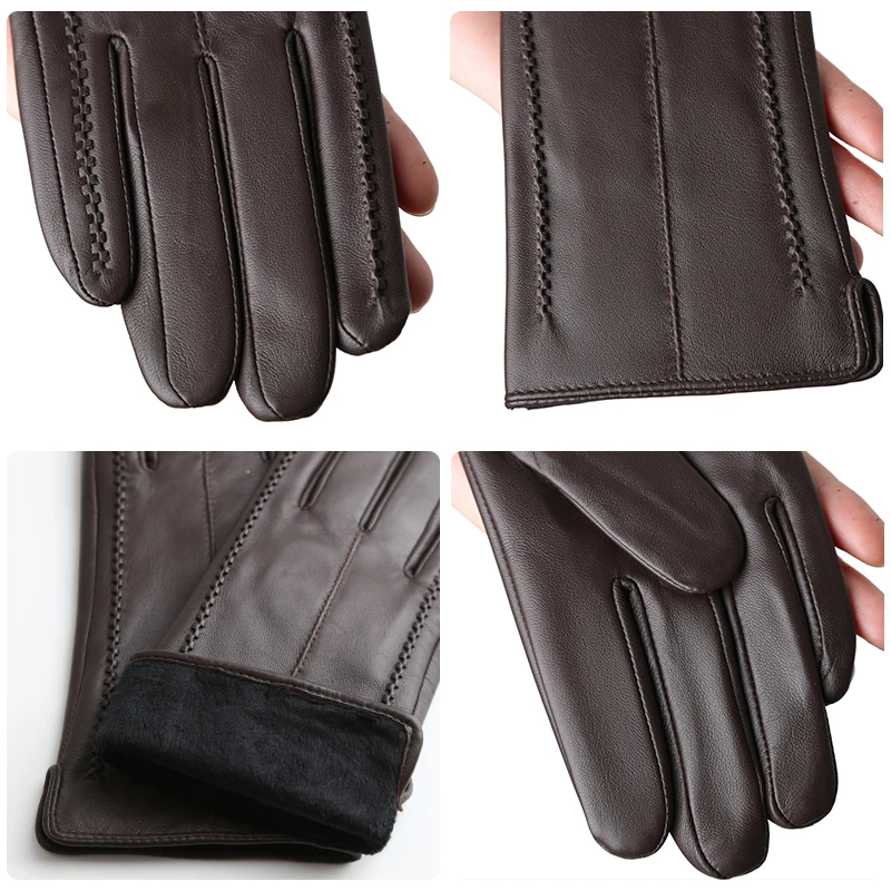 Touch Screen leather gloves,high-end leather gloves women,Genuine Leather winter gloves,Keep warm women\'s leather gloves-2226