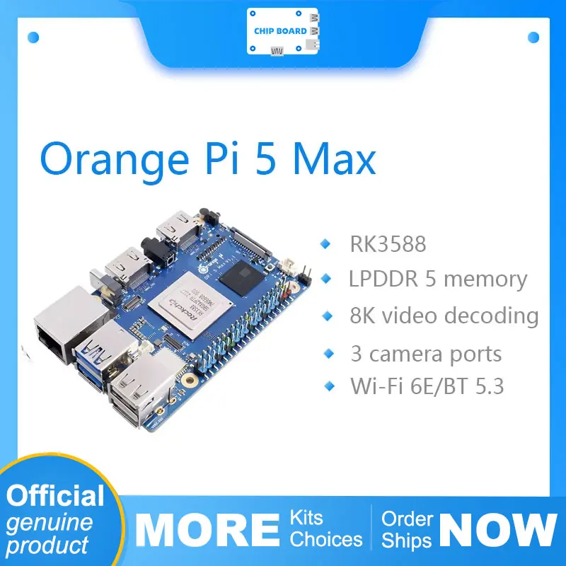 Orange Pi 5 Max 16GB RAM LPDDR5 Rockchip RK3588 Development Board M.2 PCIE 2.5G LAN WiFi+BT OrangePi 5 MAX Single Board Computer