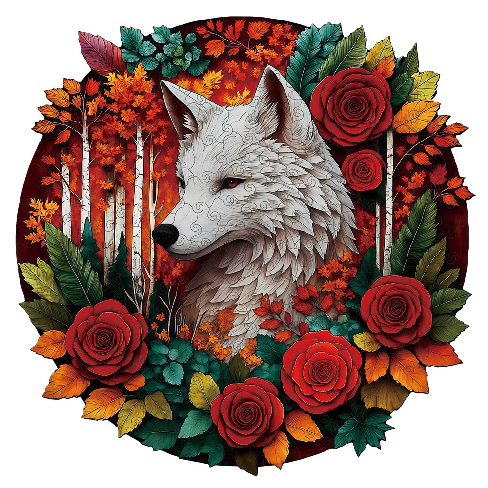 

Wolf Jigsaw Puzzle in the Flower Bed For Adults, High Difficulty Toys Puzzle, Concentration Training, Christma Birthday Gifts