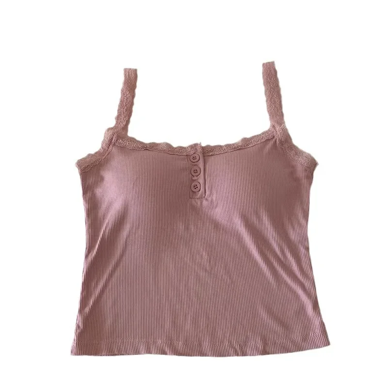 Tops verão sem mangas feminino regata com renda superior vermelho dentro usar camisolas de renda solta roupa interior das mulheres colete