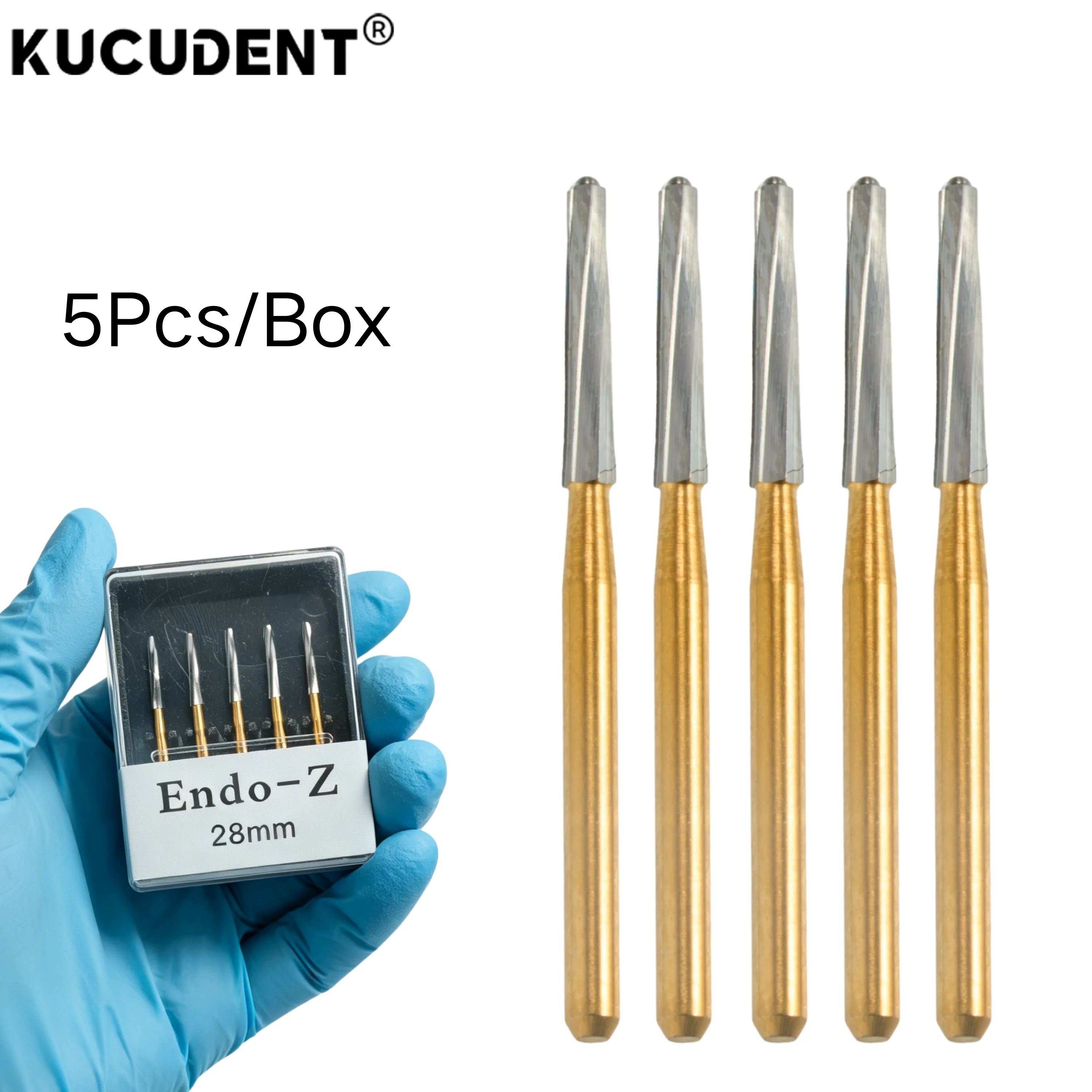 5 Stück/Box Dental-Karbid-Endo-Z-Bohrer 21/25/26mm für Zahnextraktion, geeignet für Hochgeschwindigkeits-Handstücke, Endodontiebehandlung, Labor – Detail 5