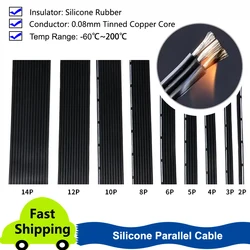 Super Soft Silicone Wire 2P 4P 5P 6P 8P 10P 14P Multi-core Parallel 30 28 26 24 22 20AWG High Temperature Resistant Copper Cable