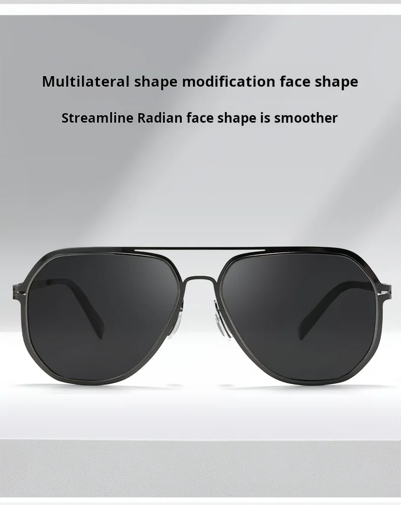 YIMARUILI Herren- und Damenmode Pilot Polarisierte Sonnenbrille Retro UV400 Schraubenloses Design Optische Brillen mit Sehstärke BD96 – Detail 4