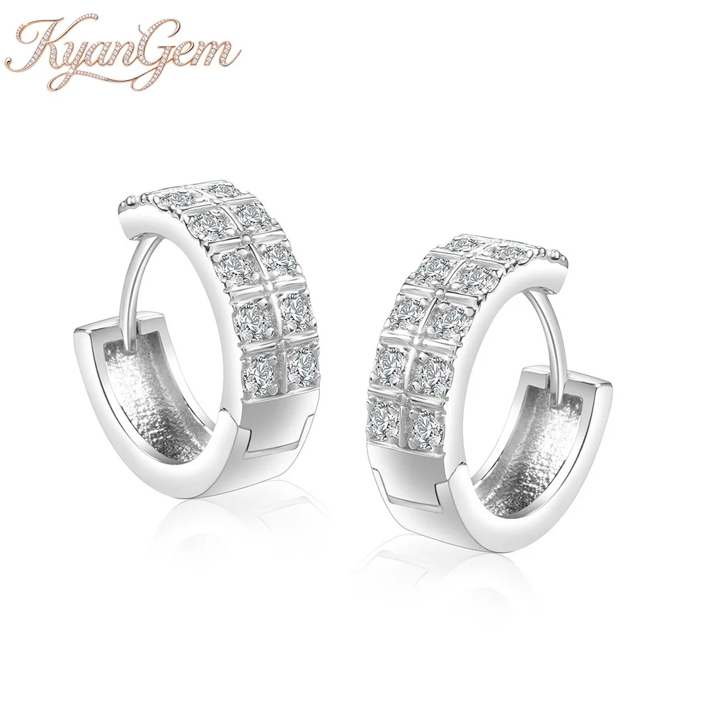 Изысканные круглые платиновые серьги-кольца KyanGem PT950 с камнями из муассанита, общим весом 1,12 карата, для женщин, подарки на помолвку