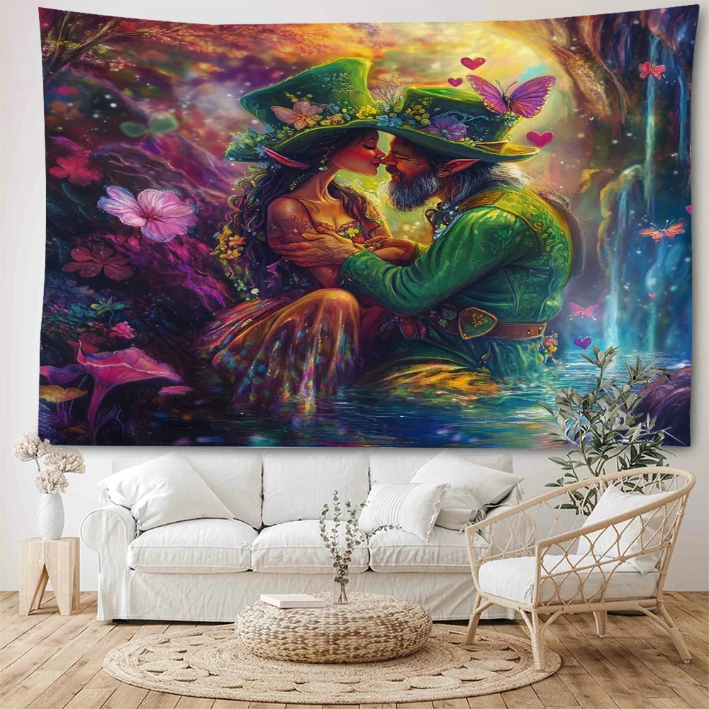 

The Beautiful Love Background of Young People under Medieval Romanticism, Decorative Tapestry, Home Bedroom Decoration Tapestry