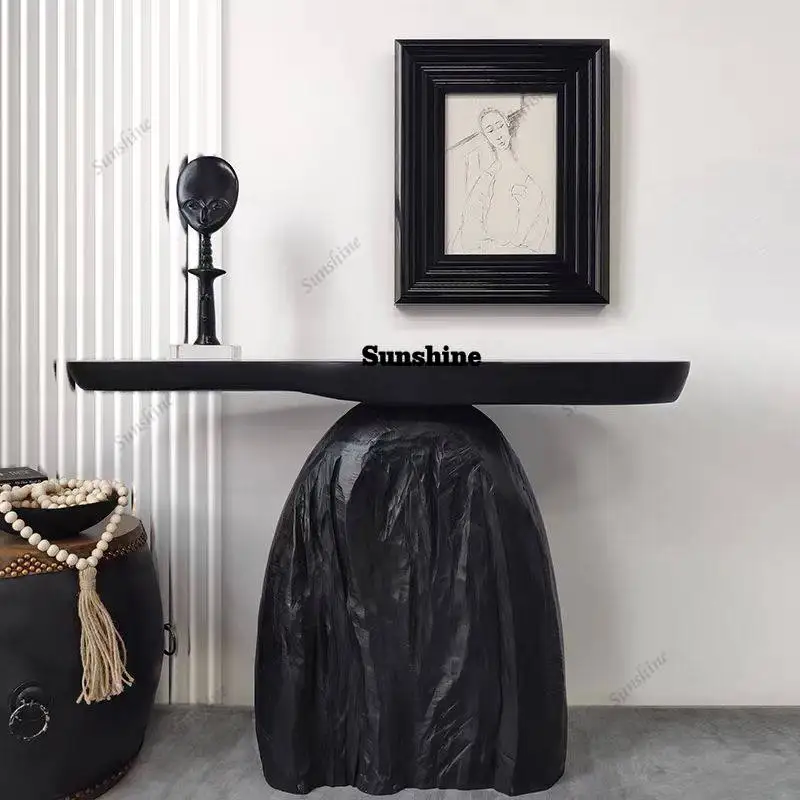 Wabi-sabi wind entrance table retro decorative cabinet entry strip case model room entrance