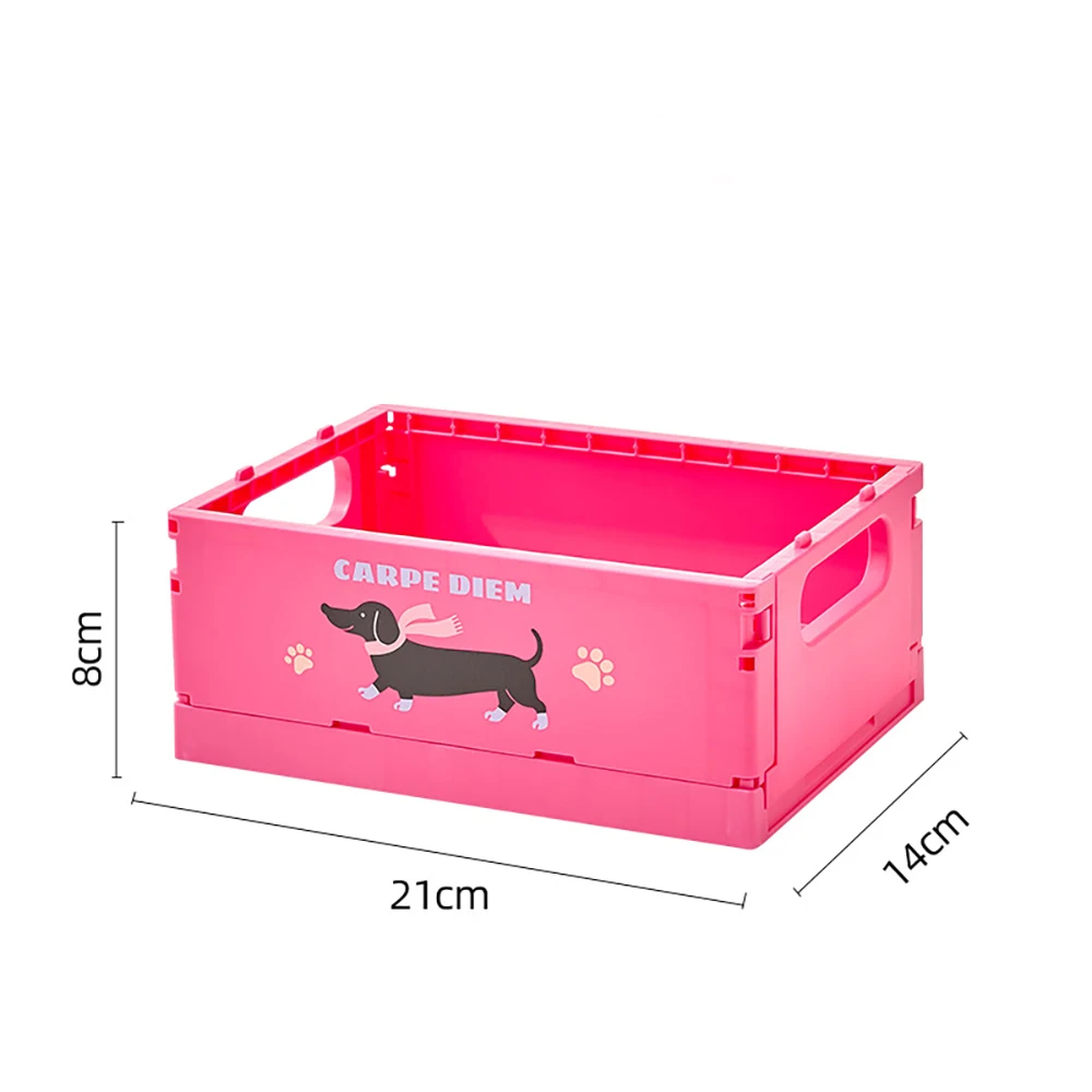 

Cartoon cosmetics miscellaneous sorting box large capacity desktop foldable storage box does not take up space