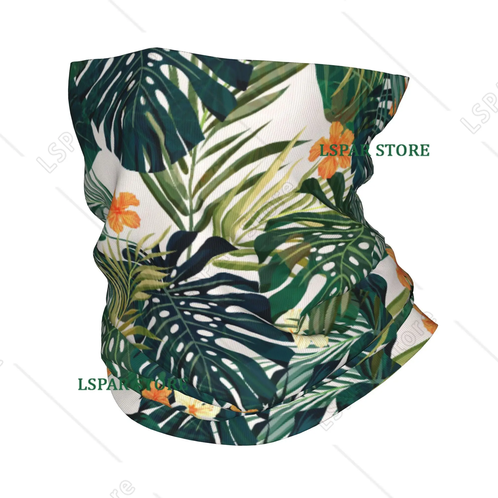 

Hawaii Design Tropical Flowers Bandana Neck Cover Printed Wrap Scarf Warm Balaclava Cycling Unisex Adult Washable