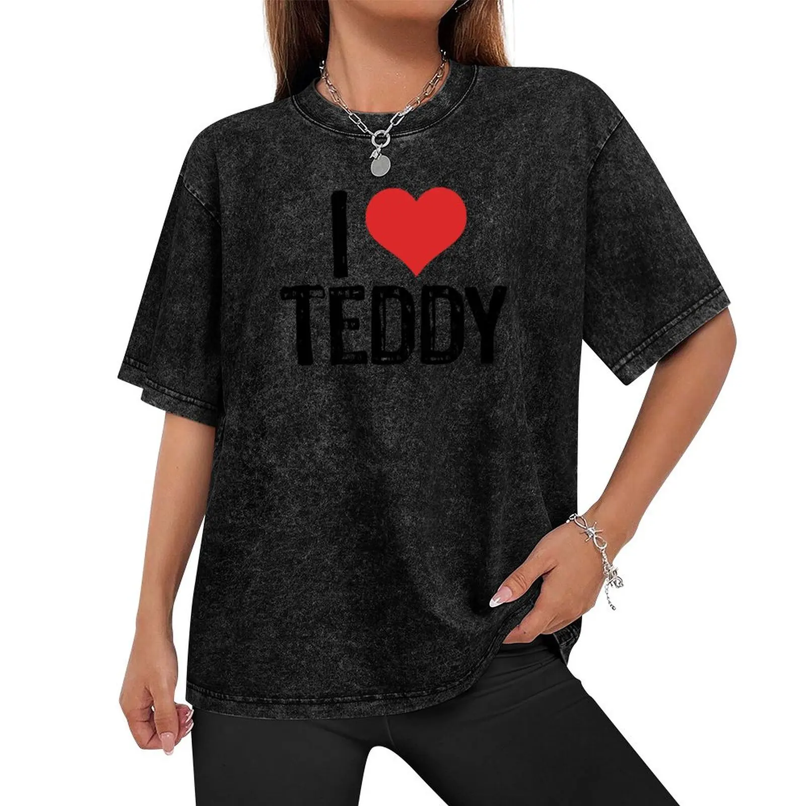 I Love Teddy T-Shirt cute clothes vintage anime shirt anime clothes mens clothing