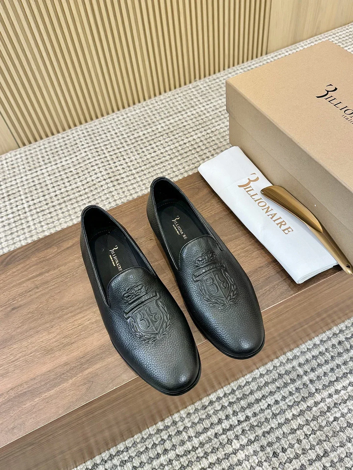 BILLIONAIRE OECHSLI Shoes Cowhide 2025 new embroidery fashion quality Genuine leather outsole Men‘s European Big size 39-45