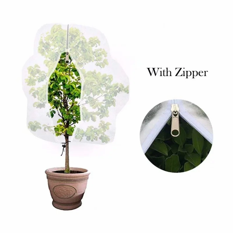 

84inch*72inch Rectangular zippered greenhouse fabric bags for plant protection offer protection from cold, insects, and wind