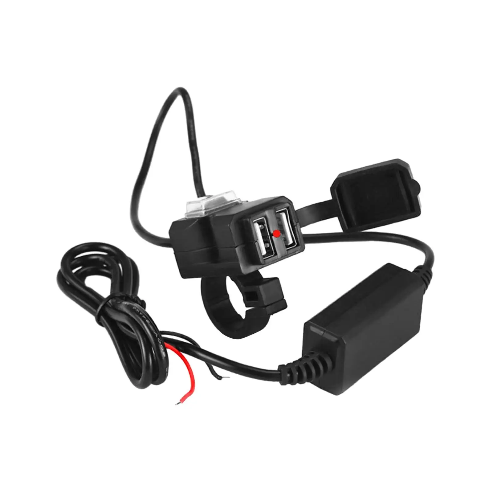 Motorcycle Phone Charger Dual USB Socket Accessories Compact with 1.5M Wire