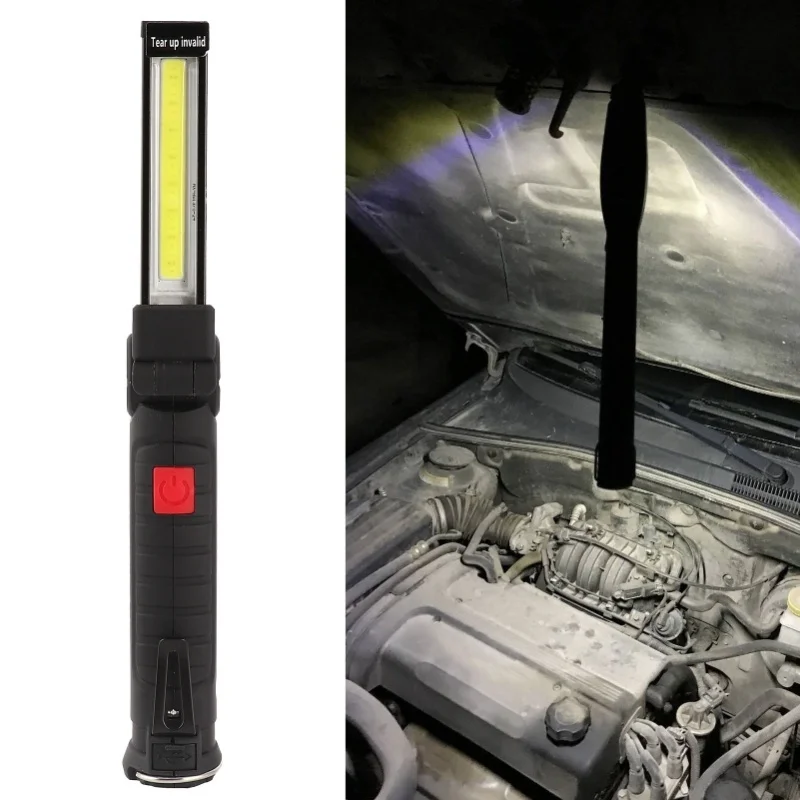 ضوء العمل COB LED مصباح أبيض قابل لإعادة الشحن فحص الصيانة مصباح يدوي للطوارئ S