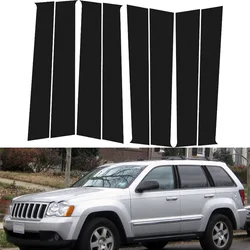 8Pcs For Jeep Grand Cherokee WK 2005 2006 2007 2008 2009 2010 Car Door Pillar Posts Trim Cover Auto Window Column Stickers Parts