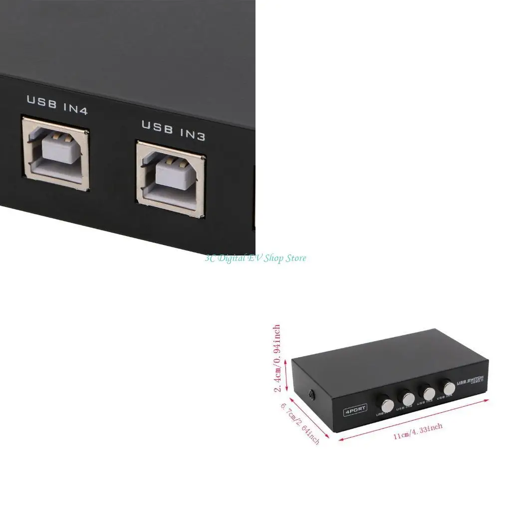 

E74D USB-устройство для совместного использования принтеров, переключатель общего доступа к принтерам с выходом 4 на 1, ручной