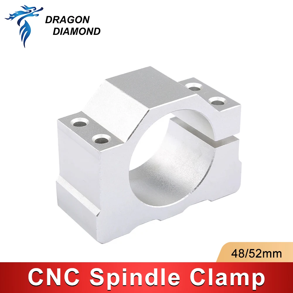 Aluminium CNC Spindle Clamp Holder Inner Diameter 48mm 52mm Z Axis Router Mount Bracket 800W 1.5KW 2.2KW Spindle Fixture