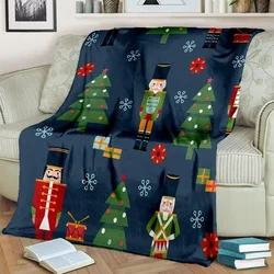 Nutcracker Christmas Tree Cartoon Blanket,Soft Throw Blanket for Home Bedroom Bed Sofa Picnic Travel Office Cover Blanket Kids