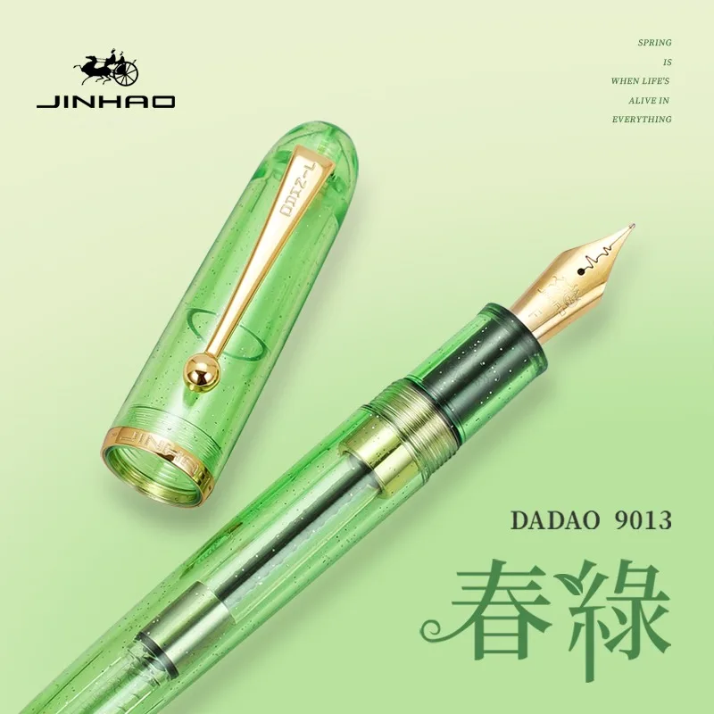 Jinhao-9013アクリル万年筆,ハートビートペン先,高級書道ペン,オフィス,学校,筆記用品,文房具