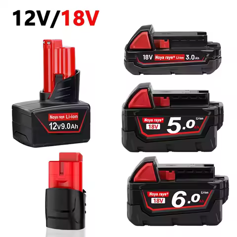 Original For Milwaukee Batteries M18B5 XC Lithium Battery 18v 5.0/6.0 battery charger For Milwaukee M12 3.0/5.0/6.0/9.0Ah M18