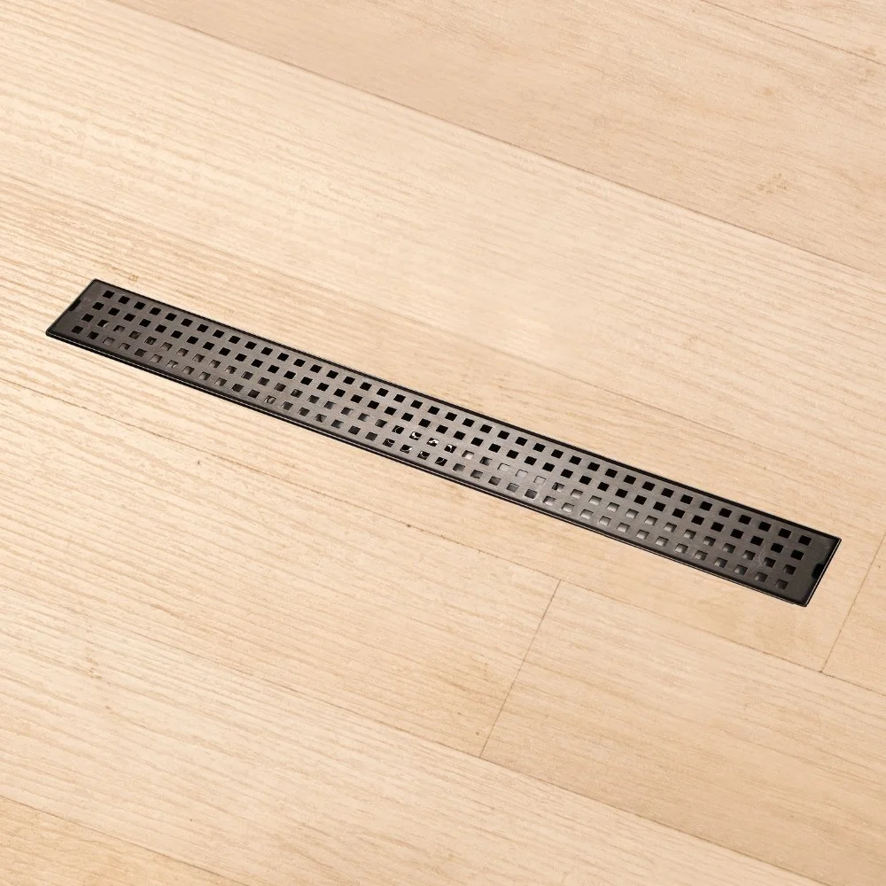 Long Rectangular Lattice Stainless Steel Floor Drains for Bathroom Shower