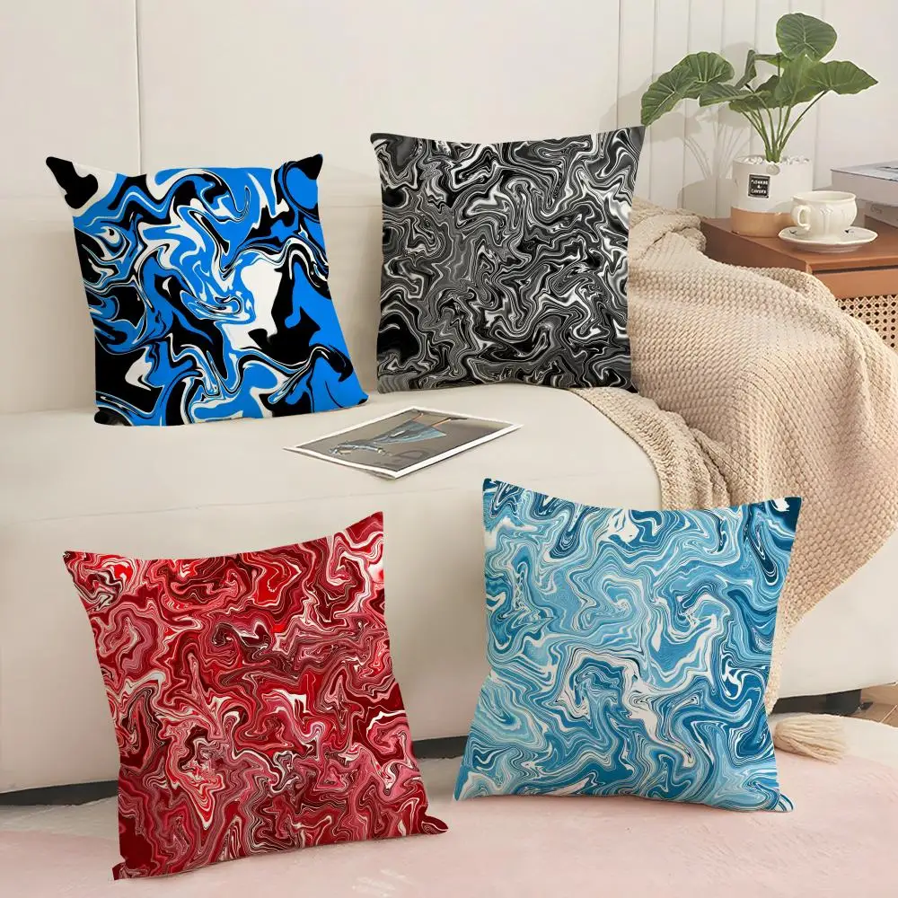 Fluid Wave Art Cushion Cover Soft Short Plush Pillow Cover Smooth Cozy Texture Aesthetic Cushion Case Home Decor