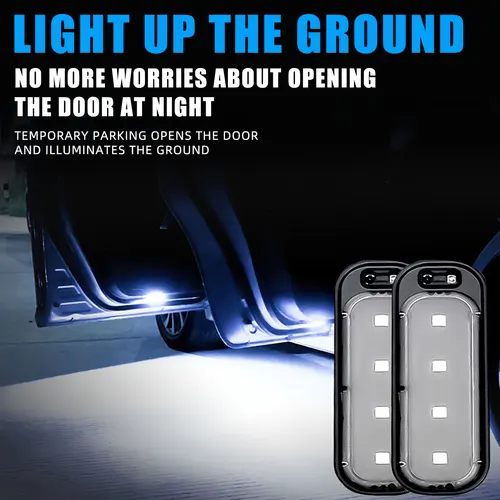 Luz de bienvenida para puerta de coche, luz de ambiente LED RGB/blanca, inalámbrica, iluminación nocturna para puerta abierta, lámpara anticolisión, carga USB