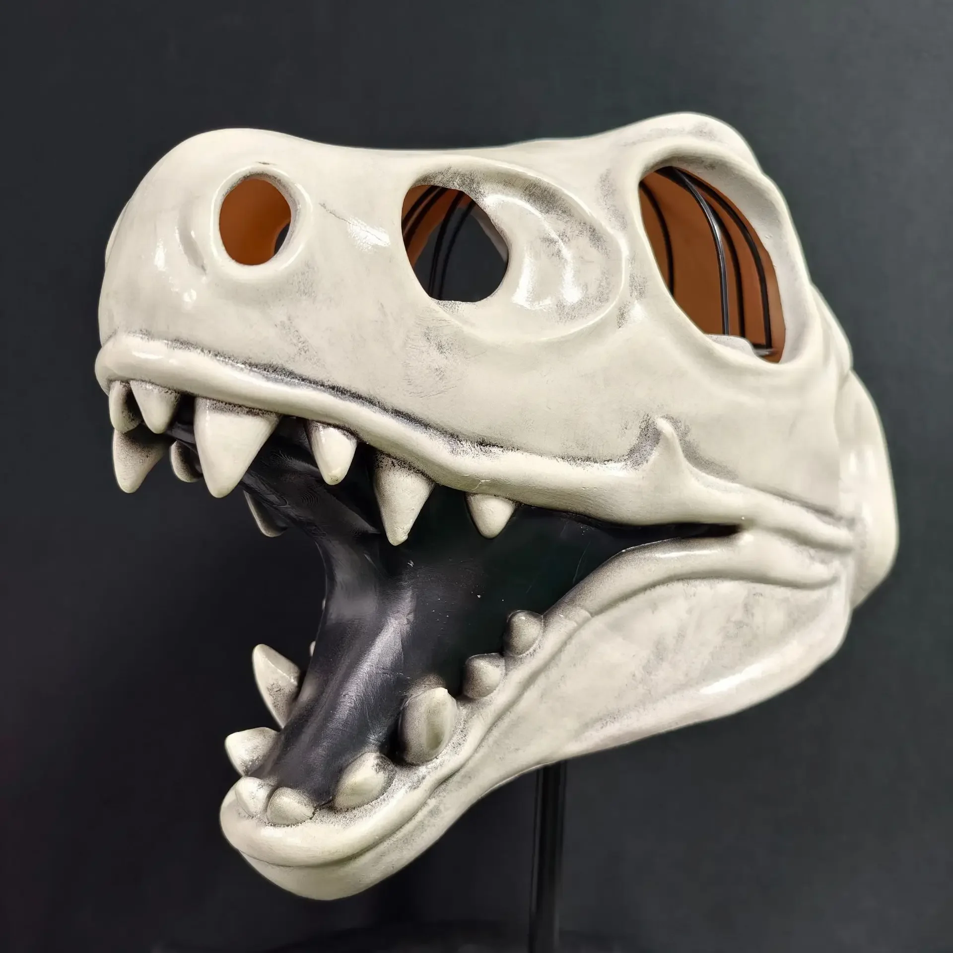 Funny Scary Skeleton Dinosaur Headpiece Distressed Dinosaur Bones Dinosaur Mask Latex Halloween Costume Party Props