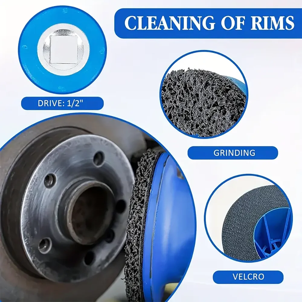 أداة طحن العجلات 150 مم، أداة تنظيف أقراص الفرامل، قضيب توصيل 1/2 بوصة، لطحن الصفائح المعدنية للسيارات، إزالة الصدأ، إزالة الطلاء، التلميع، إزالة النتوءات