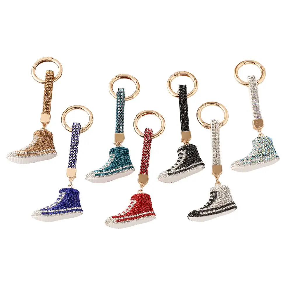 

Full Crystal Inlaid Rhinestone Chain Shoe Keychain Women's Handbag Pendant Souvenir Gift Key Ring for Car