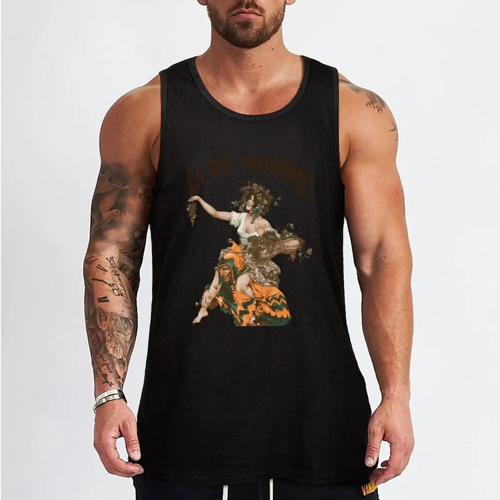 La Vie Parisienne - Vendémiaire - Art Deco Tank Top sleeveless Men's t-shirts Sportswear for men gym clothes man bodybuilding