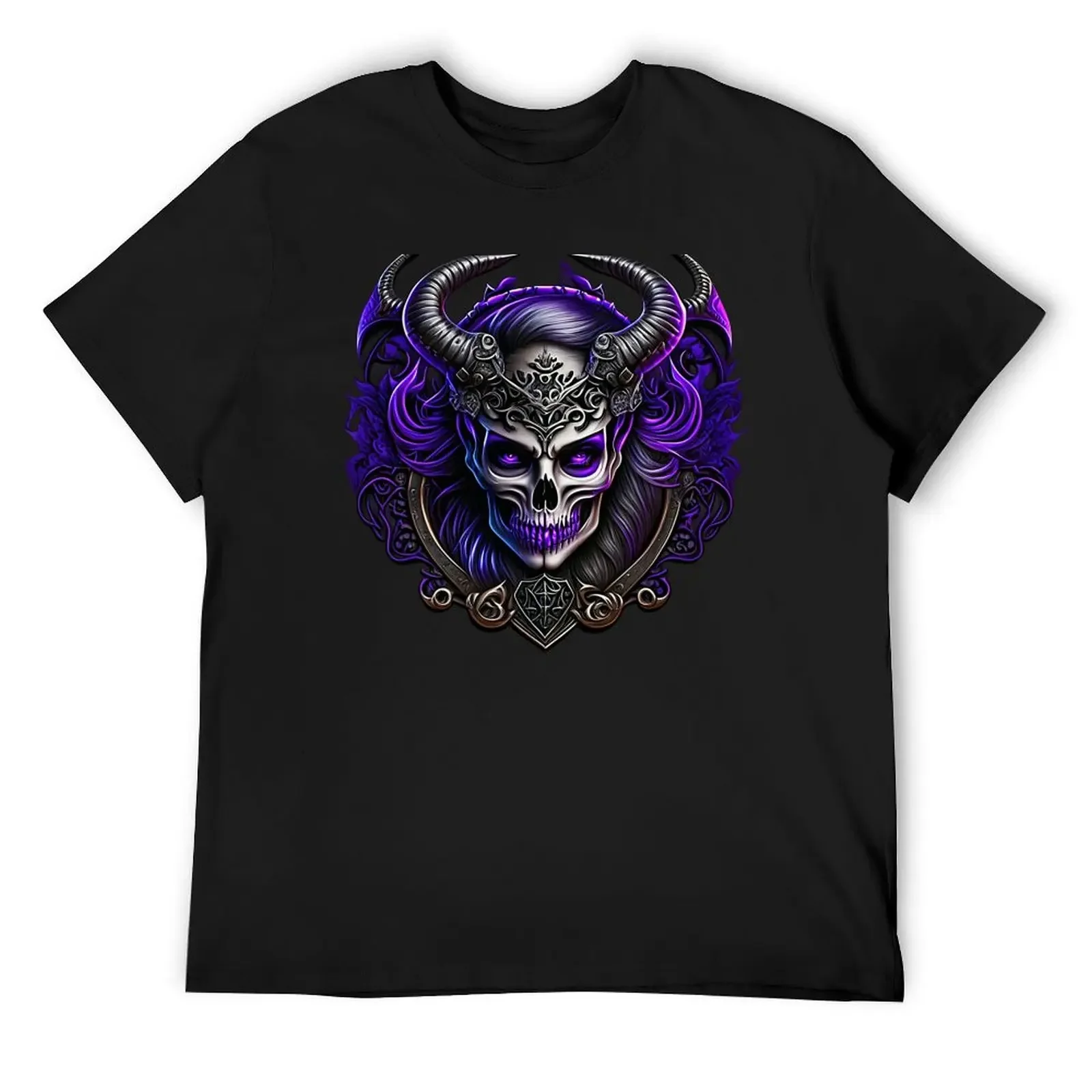 Skull Girl 12 Woman Tattoo Horns Purple T-Shirt blanks shirts graphic tee anime figures mens clothing