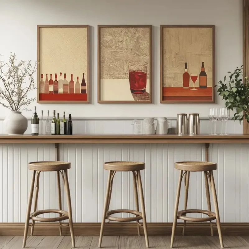 Póster Vintage de Menú de Cócteles en Tonos Pastel, Minimalista, con Olivas, Martini, Alcohol, Pintura en Lienzo, Decoración de Pared para Bar, Carrito, Habitación, Hogar