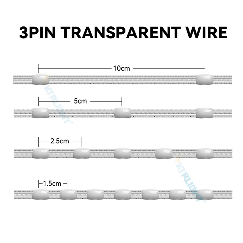 3Pin WS2811 12V Programmable LED String Lights - IP68 Waterproof Cuttable 100LEDs/m Christmas Party DIY Outdoor garland Lighting