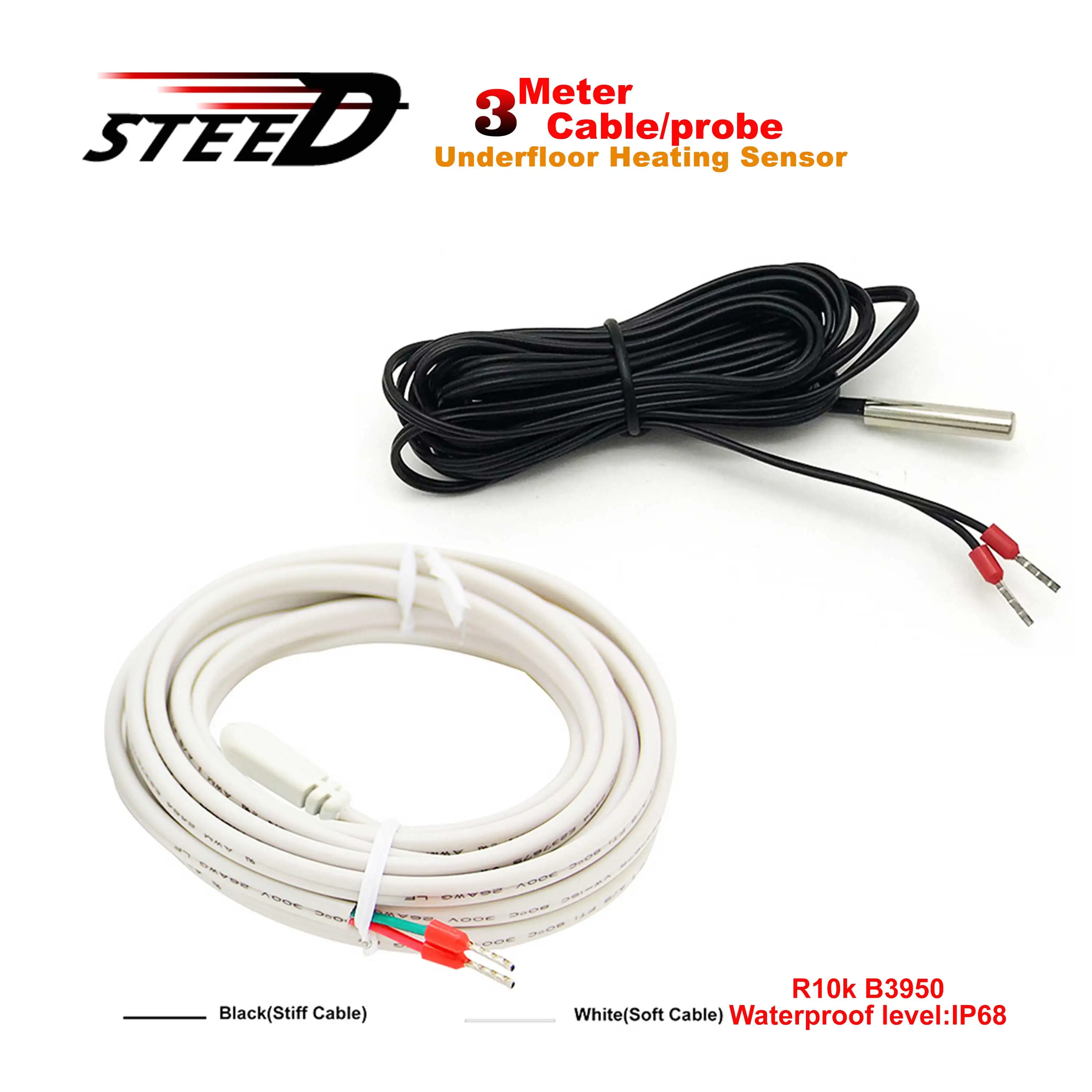 Cable impermeable de 3M, sonda de temperatura IP68, Sensor NTC para calefacción de suelo, termostato, accesorios móviles