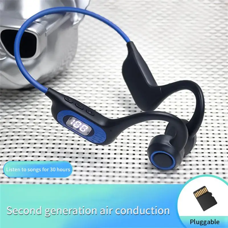 AKZ-G3 Bone Conduction Speaker V5.3 Wireless Bluetooth Headphone Ear-hook Air Conduction Sport Earphones Digital Display Design