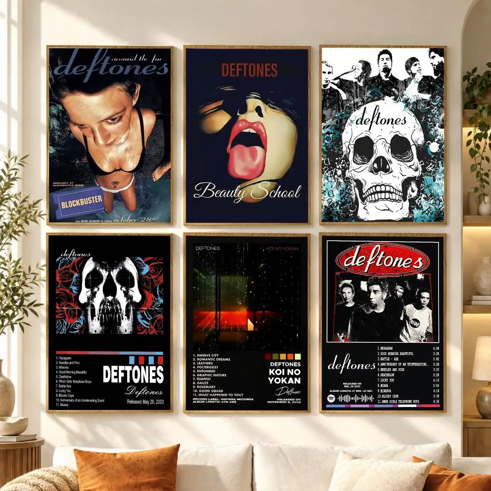 Nu Metal Rock Band D-Deftones Poster Premium Modern Waterproof Wall Art Pictures for Bedroom Living Room Bar Decor