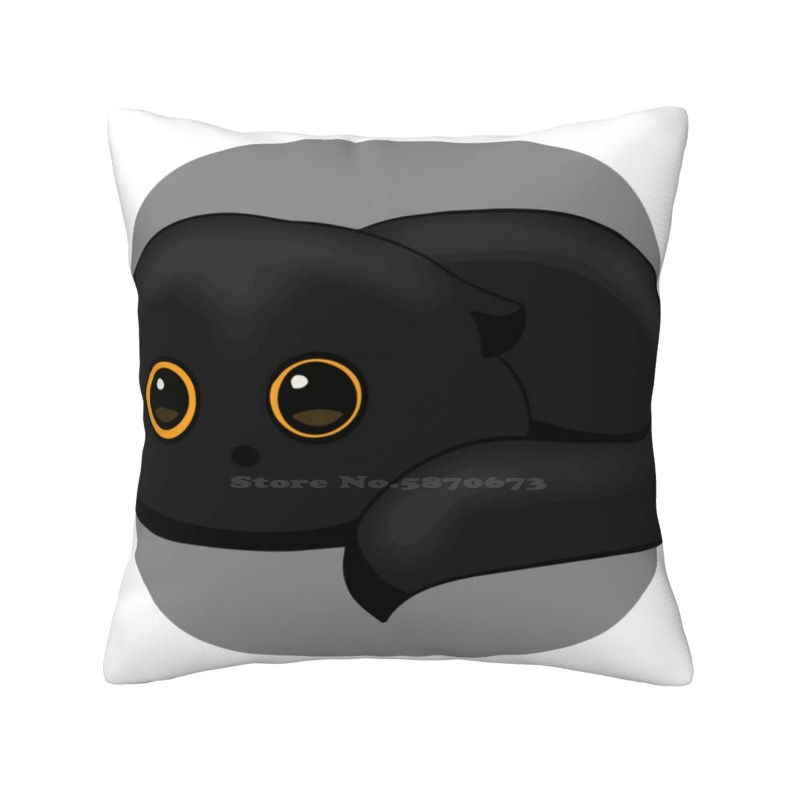 Black Cat Lies And Tucked His Tail Home Sofa Car Cushion Cover Pillowcase Tricolor Kitten Adorable Mike Cats Stars Cat Lady