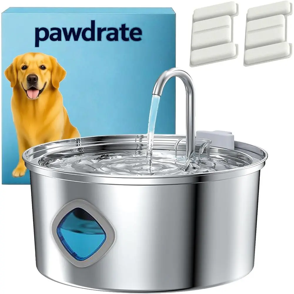 

Automatic Circulating Water Fountain for Pets, 3.2L Filtered Dispenser, Suitable for Small Dogs and Cats with Quadruple Filtrati
