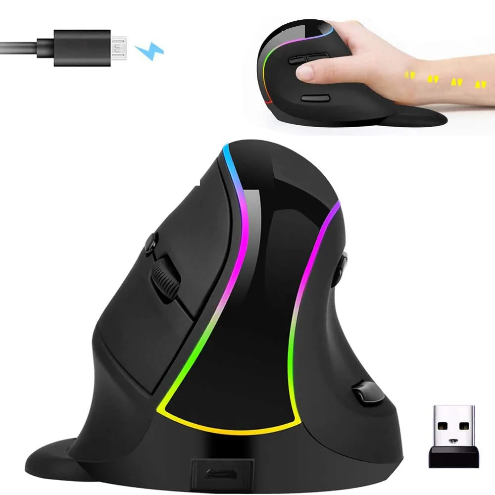 Vertical Mouse Ergonomic Mice Rechargeable 3200 DPI 2.4G USB Wireless Mouse for Mac Gamer 3200DPI Gaming Mause For Laptop Mouse