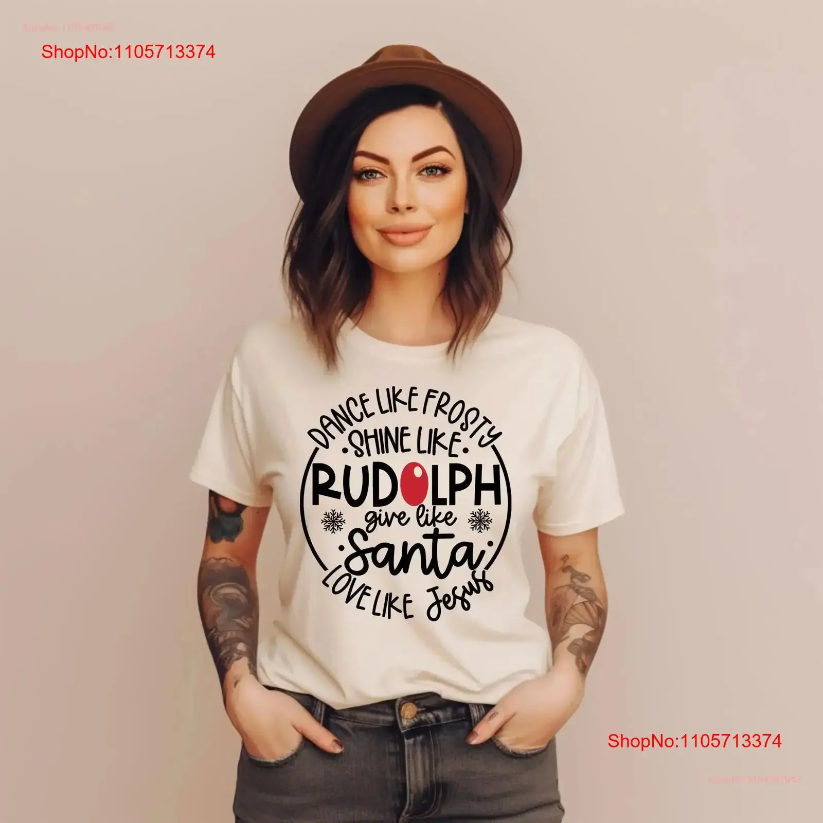 Dance Like Frosty Shine Rudolph Give Santa Love Jesus T Shirt Cute Chrstmas Christmas SweaT Holiday vintage Washed Breathable