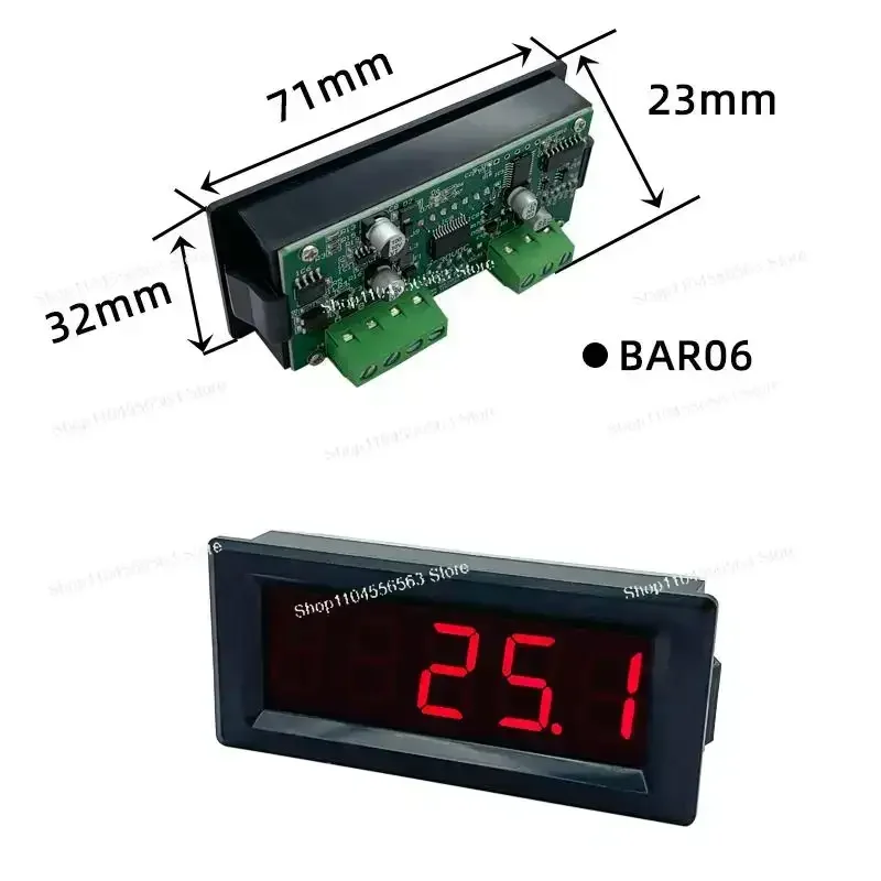 BAR05/06 RS485 Digital Temperature Test -PT100 Transmitter & K Thermocouple Compatibility with 5-Bit Digital Tube Serial Display
