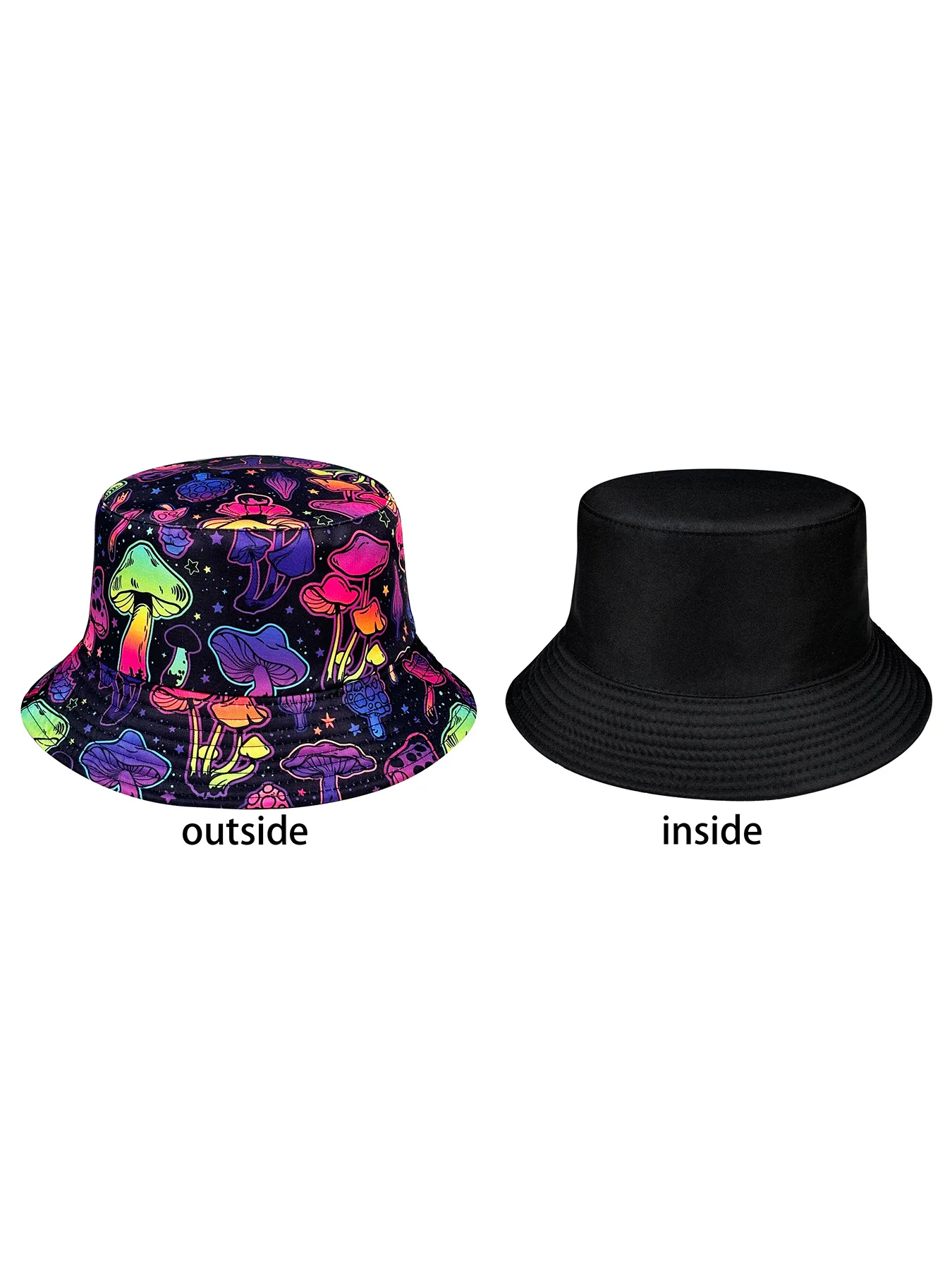 قبعة دلو الفطر الملونة حالمة، قبعة شمس قابلة للعكس، قبعة قاء زجاجي أنيقة قابلة للطي، قبعة دلو لجميع المواسم، مناسبة للأنشطة الخارجية ومغامرات الشاطئ