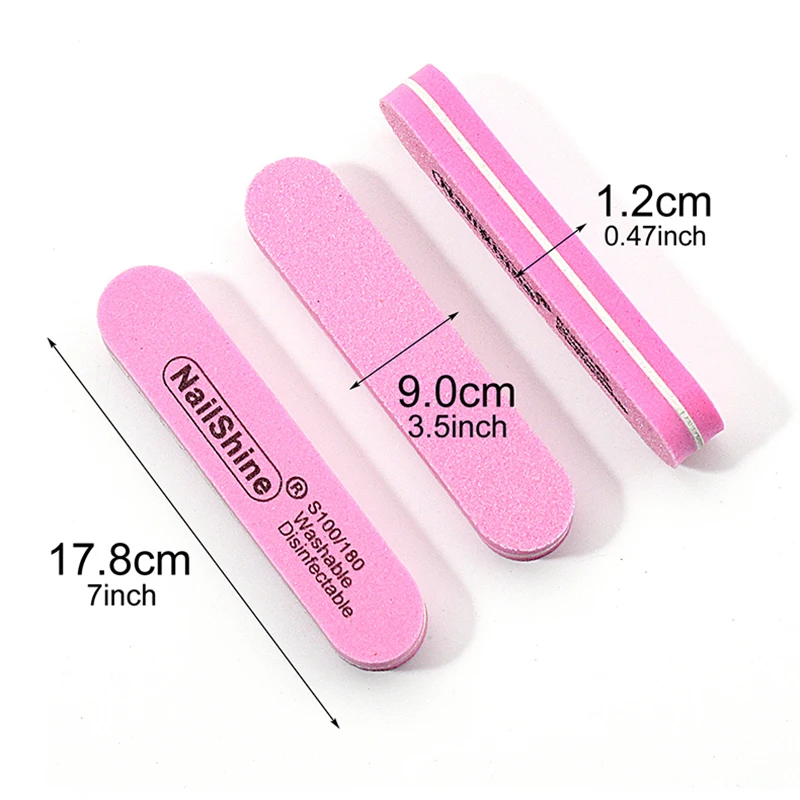 10/20pcs Mini Sponge Nail File 100/180 Grit Colorful Professional Manicure Sanding Buffer Block Gel Double Side Polishing Tools