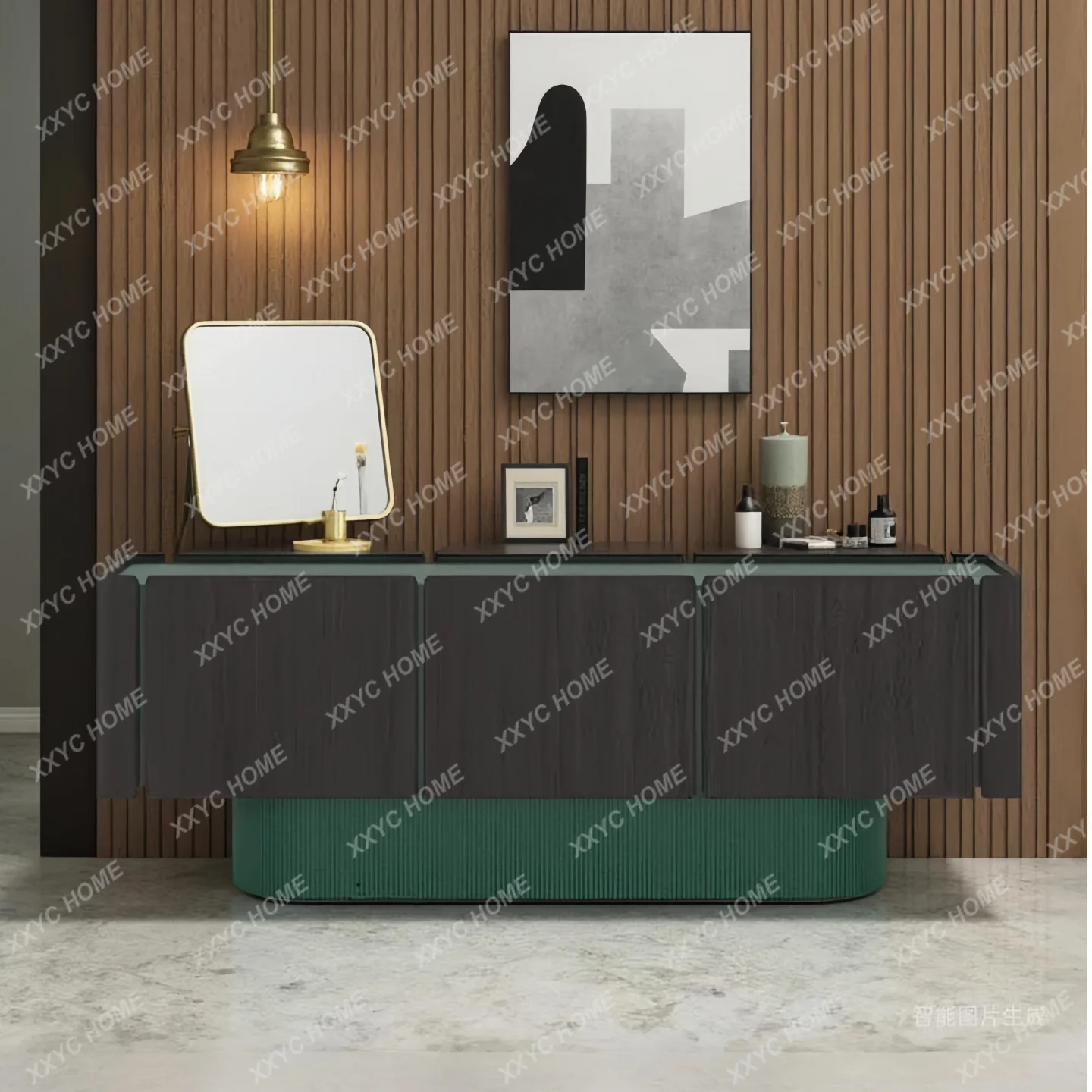 A  light luxury paint dining side cabinet, entrance cabinet, simple bedroom storage cabinet