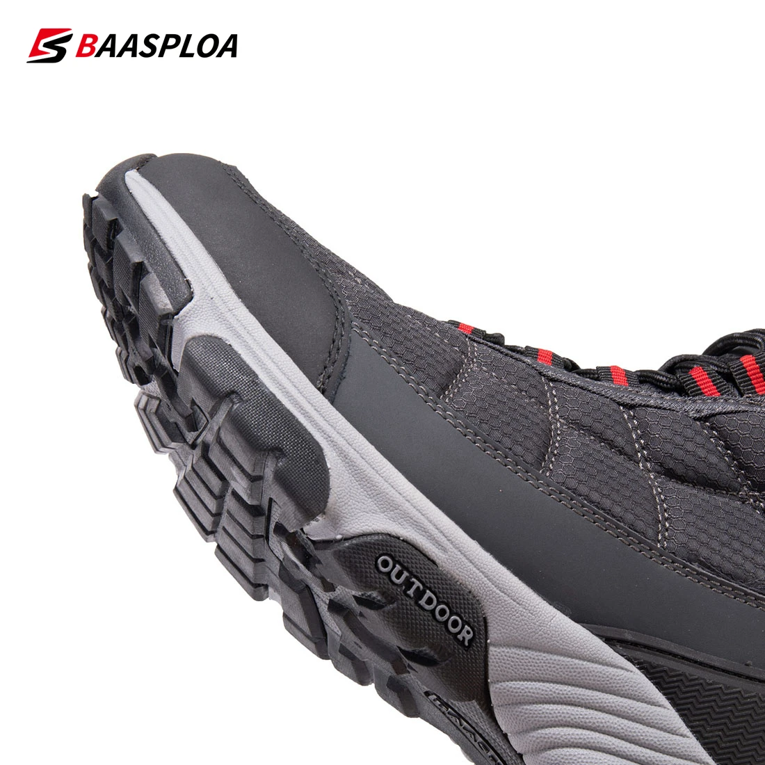 Baasploa Winter Men Outdoor Shoes Hiking Shoe Waterproof Non-Slip Camping Safety Sneakers Casual Boots Walking Shoes Warm Man