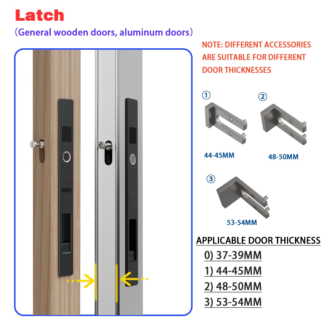 Imagem -05 - Tuya Smart Home Biométrico Fingerprint Lock Porta Deslizante Controle Remoto Bluetooth