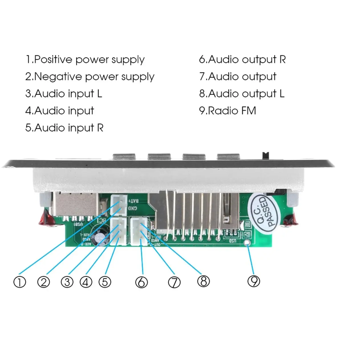 Superdeal*GO DC 12V Bluetooth 5.0 Car Kit MP3 Decoder Board Audio WMA Car Music Player Module Lossless Audio USB AUX TF Radio