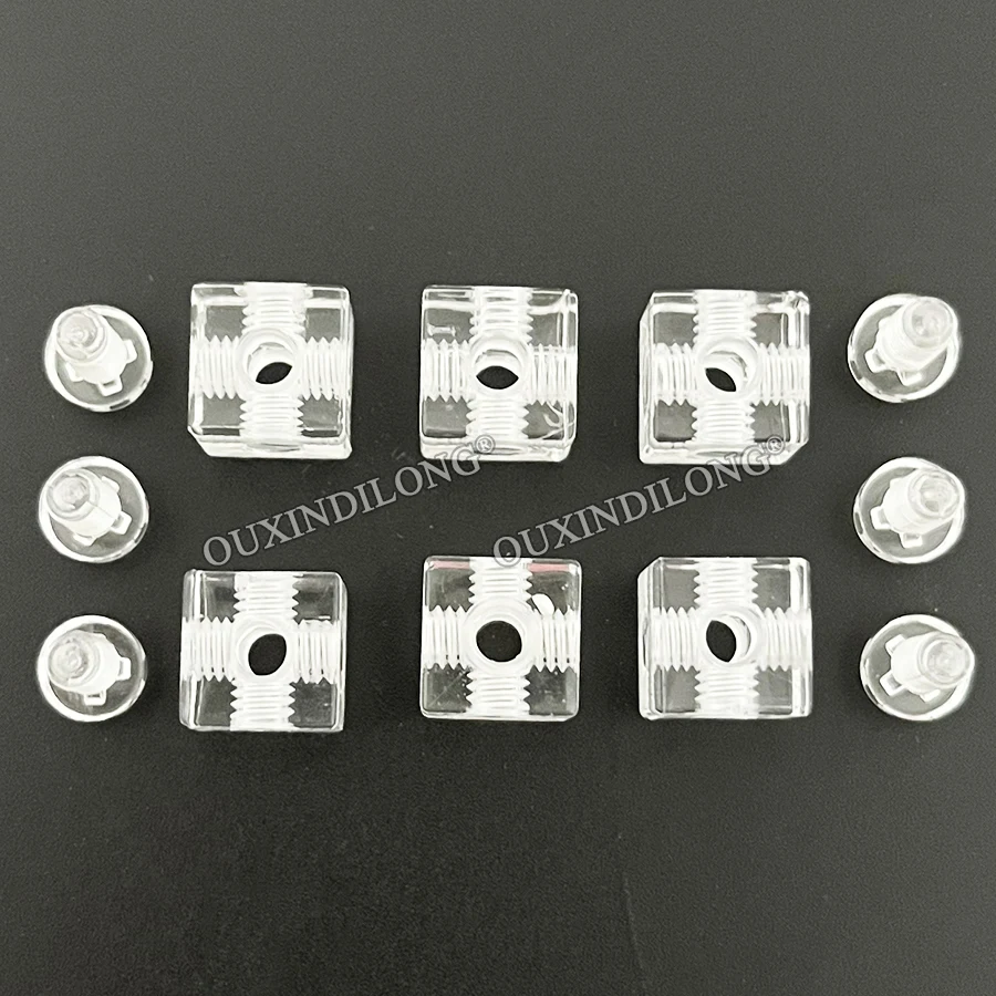 HOT 500PCS 10X10X10mm M4 Thread Clear Acrylic Corner Braces Right Angle Cubes Blocks Display Cabinet Shelf Joint Brackets+Screws