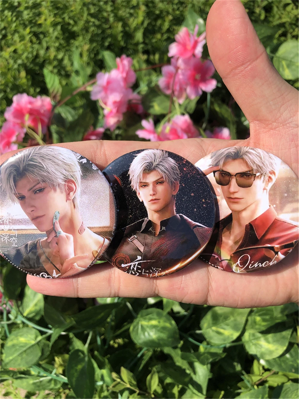 58mm Game Love And Deepspace Handsome Man Qinche Sylus Cosplay Badge Pin SPTE Tinplate Brooch Prop Xmas  Gift